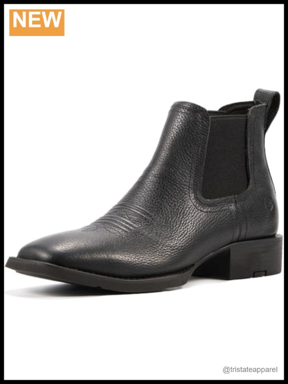 SUREWAY Men's Western Cowboy Boots Square Toe Chelsea Slip-On Boots